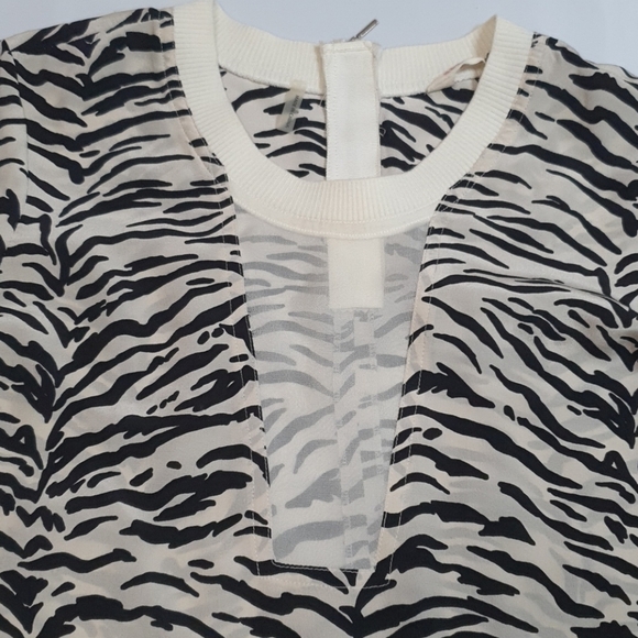 Rebecca Taylor Mesh Zebra Print Top - Picture 5 of 7